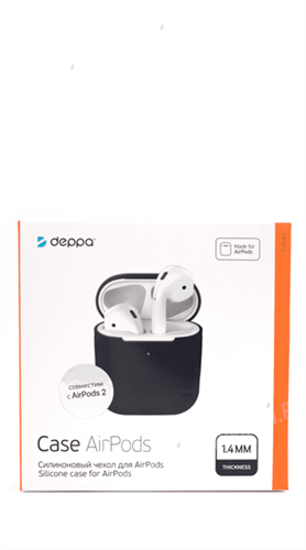 Защитный чехол для AirPods, силиконовый Deppa, черный 47005 - фото 10480