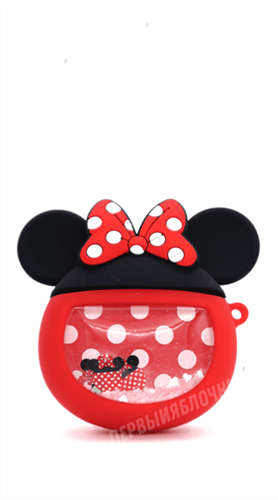 Защитный чехол для AirPods, силиконовый, Minnie объёмный с кольцом 4665299804155 - фото 10572