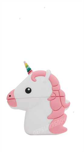 Защитный чехол для AirPods, силиконовый, Единорог объёмный с кольцом 4665299804154 - фото 10580