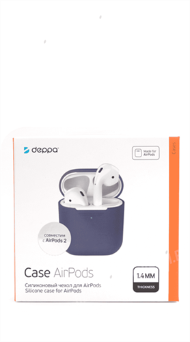 Защитный чехол для AirPods, силиконовый Deppa, синий 47004 - фото 10593