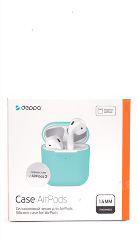 Защитный чехол для AirPods, силиконовый Deppa, мятный 470002 - фото 10602