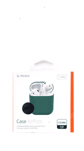 Защитный чехол для AirPods, силиконовый Deppa, темно-зеленый 47039 - фото 10981