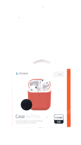 Защитный чехол для AirPods, силиконовый Deppa, персиковый 47040 - фото 10983