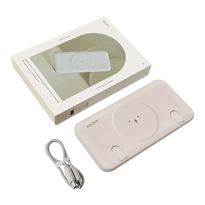 Внешний аккумулятор Xiaomi SOLOVE W10 MagSafe 20w, 10000mAh, белый 4665299809180 - фото 77297