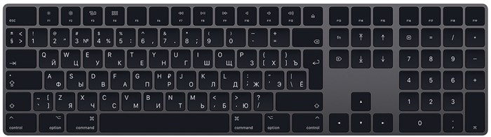 Клавиатура Apple Magic Keyboard с цифровой панелью, Space Gray, космический серый (MRMH2) MRMH2 - фото 77321