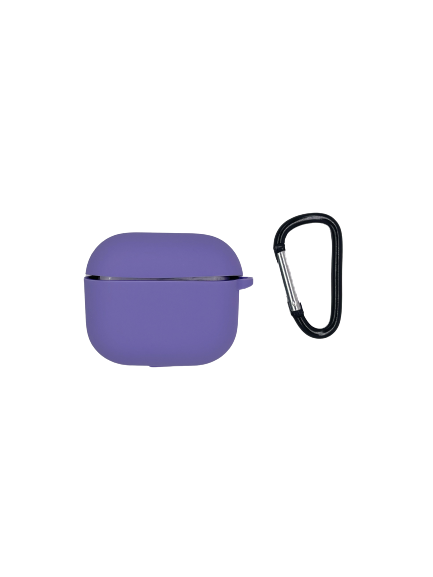 Чехол для AirPods 3 iNeez силиконовый с карабином, сиреневый 4665299807209 - фото 77457