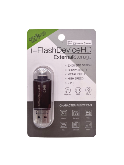 Флеш-накопитель iFlash для iPhone USB to Lightning 128gb 4665299807409 - фото 77774