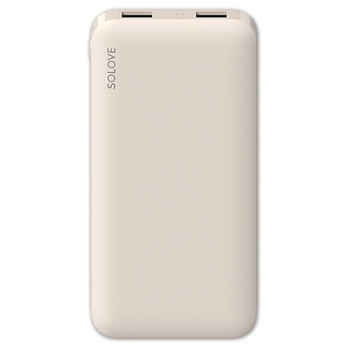 Внешний аккумулятор Xiaomi SOLOVE 10000 mAh/USB-C, с чехлом, бежевый 4665299805299 - фото 78019