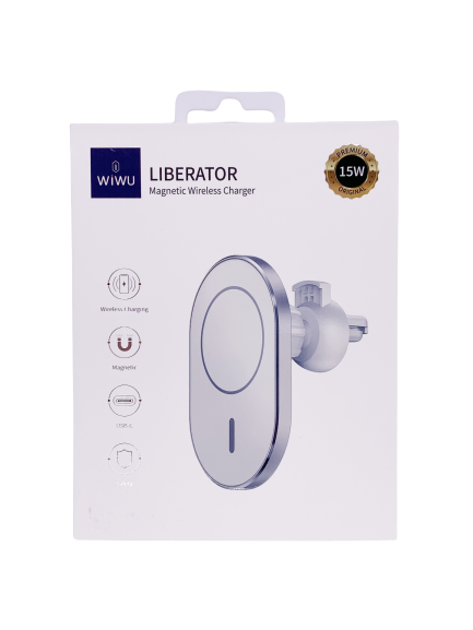 Автомобильный держатель WIWU Liberator Qi, белый 4665299807146 - фото 78065