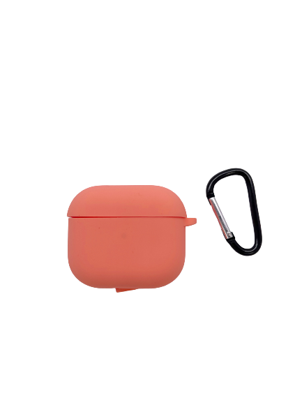 Чехол для AirPods 3 iNeez силиконовый с карабином, персиковый 4665299807267 - фото 78174