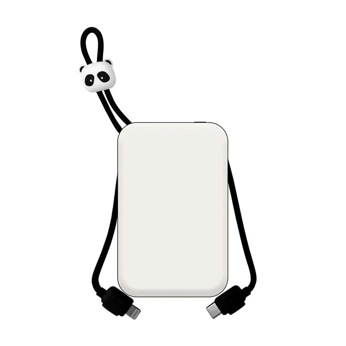 Внешний аккумулятор Xiaomi SOLOVE W16 10000mAh, со встроенными кабелями Type-C и Lightning, белый 4665299809177 - фото 78307