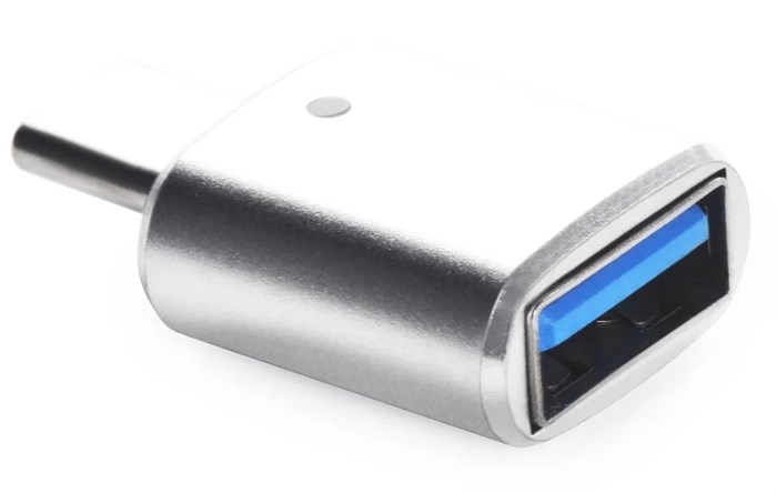Переходник для MacBook iNeez (OTG), USB-C to USB 2.0, серебристый 4665299808413 - фото 78591