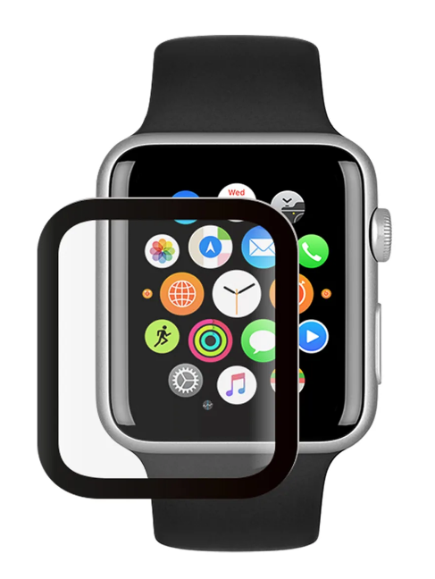 Защитное гибридное стекло Deppa Apple Watch 4/5 series 44mm, черный 62617 - фото 78696