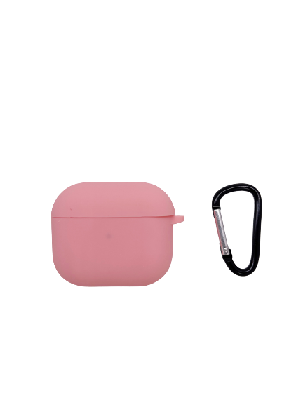 Чехол для AirPods 3 iNeez силиконовый с карабином, розовый 4665299807403 - фото 78751