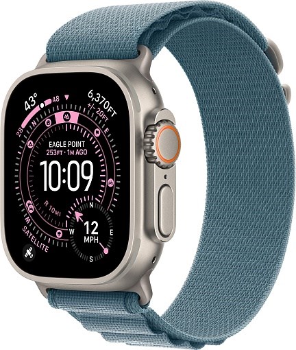 Умные часы Watch Ultra 3 49mm Natural Titanium Case with Light Blue Alpine Loop 4665299810038 - фото 79534
