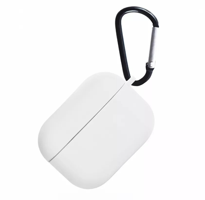 Чехол для AirPods 3 iNeez силиконовый с карабином, белый 4665299807585 - фото 80064