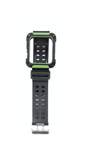 Ремешок с чехлом COTEetCl для Watch 44mm, противоударный, черно-зеленый