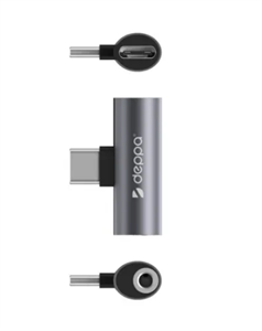 Адаптер Deppa USB-C - 3.5mm + USB-C, графит
