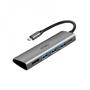 Переходник WIWU 5 in 1 (HDMI/USB-C/3USB3.0)