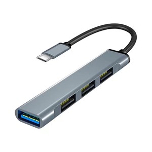 Переходник iNeez Slim Design USB-C Hub to 3USB 2.0 + USB 3.0, графит