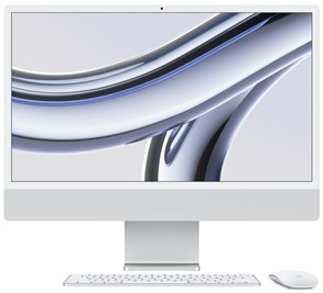 Моноблок iMac 24" Retina 4,5K, M3 (8C CPU, 10C GPU, 2023), 8 ГБ, 512 ГБ SSD, серебристый (MQRK3)