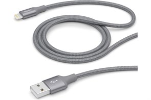 Дата-кабель USB - 8-pin для Apple, алюминий/нейлон, MFI, 1.2м, графит, Deppa 72189