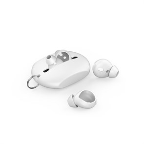 Силиконовые амбушюры для наушников AirPods, Deppa, 2 пары + чехол, белый 47102
