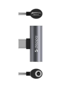 Адаптер Deppa USB-C - 3.5mm + USB-C, графит 73129