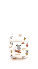 Защитный чехол для AirPods, пластиковый, Kingxsbar, прозрачный с коалой 4665299804952