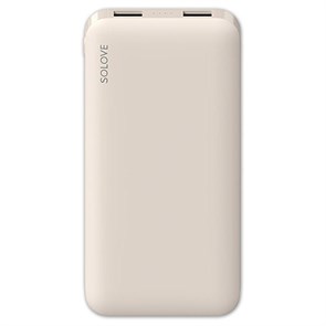 Внешний аккумулятор Xiaomi SOLOVE 10000 mAh/USB-C, с чехлом, бежевый 4665299805299