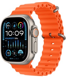 Умные часы Watch Ultra 2 49mm Titanium Case with Orange Ocean Band (MREH3) MREH3