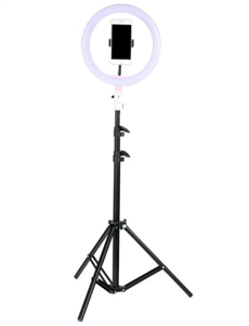 Кольцевая светодиодная лампа 26 см скреплением для телефона и триподом (тринога)