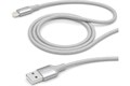 Дата-кабель USB - 8-pin для Apple, алюминий/нейлон, MFI, 1.2м, серебро, Deppa 72187 - фото 76584