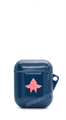 Защитный чехол для AirPods, плотный силиконовый, синий со звездой 4665299803532 - фото 77798